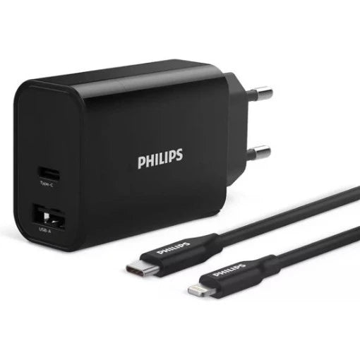 מטען קיר USB-A + USB-C עם כבל USB-C TO Lightning