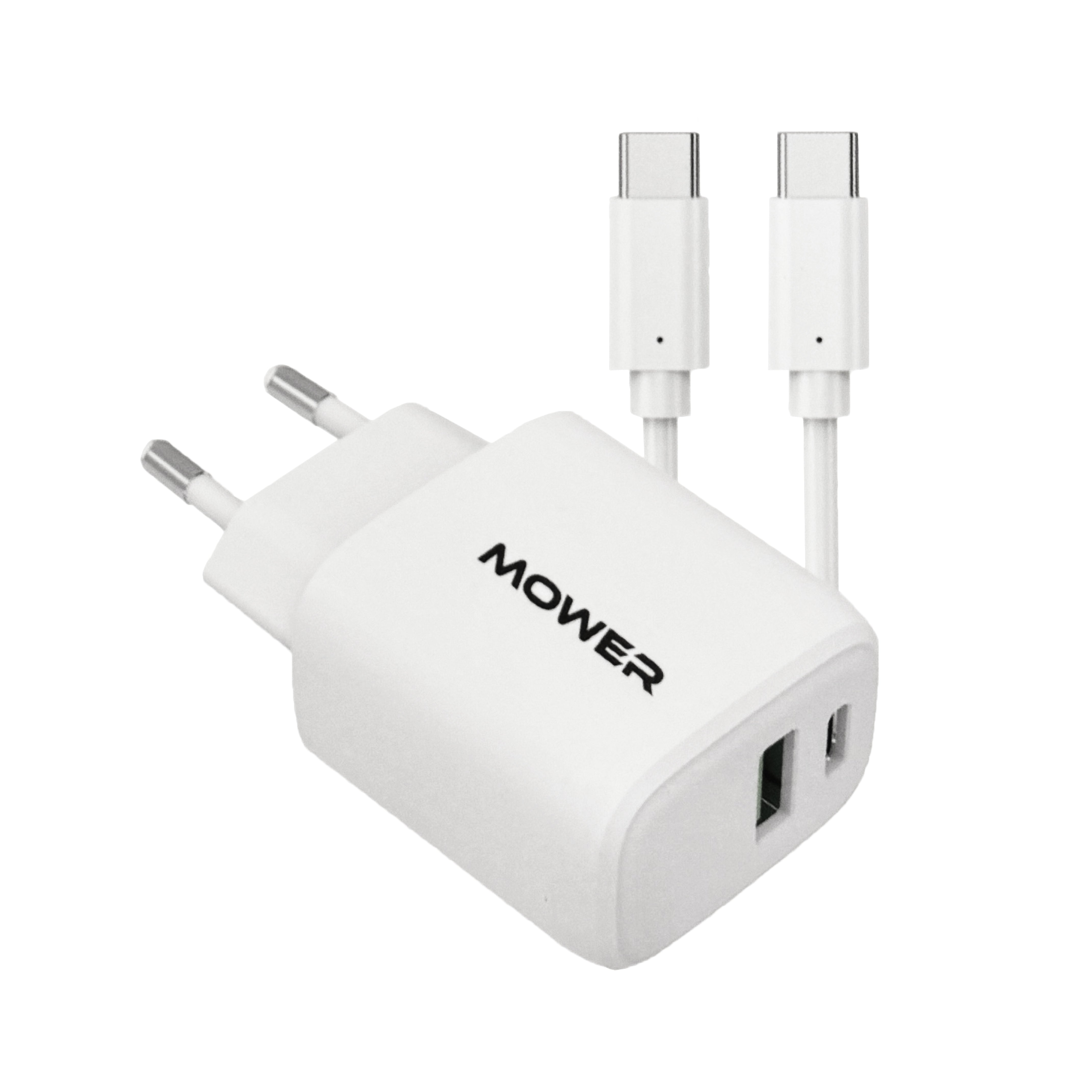 מטען קיר USB-A + USB-C 38W עם כבל Type C