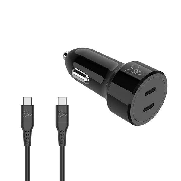 מטען רכב USB-C*2 40W עם כבל Type-C
