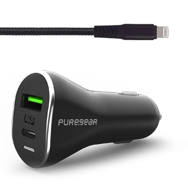 מטען רכב USB 53W + כבל Lightning מותג PG