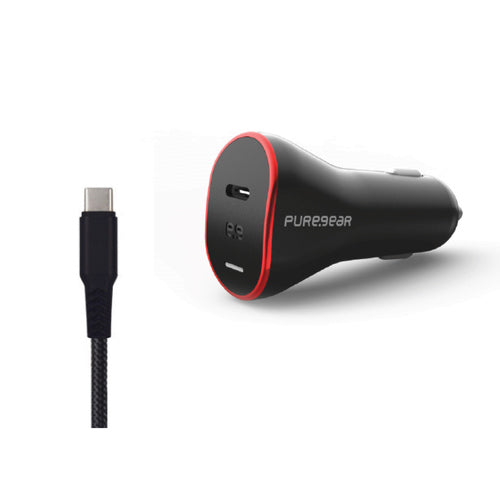 מטען רכב USB 35W + כבל Type C מותג PG