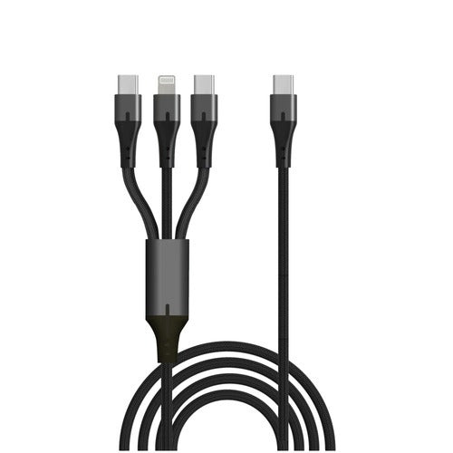 כבל MIR Type-C to Type-C + Type-C + Lightning 3IN1