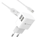 מטען קיר 2USB 2.4 + כבל MICRO