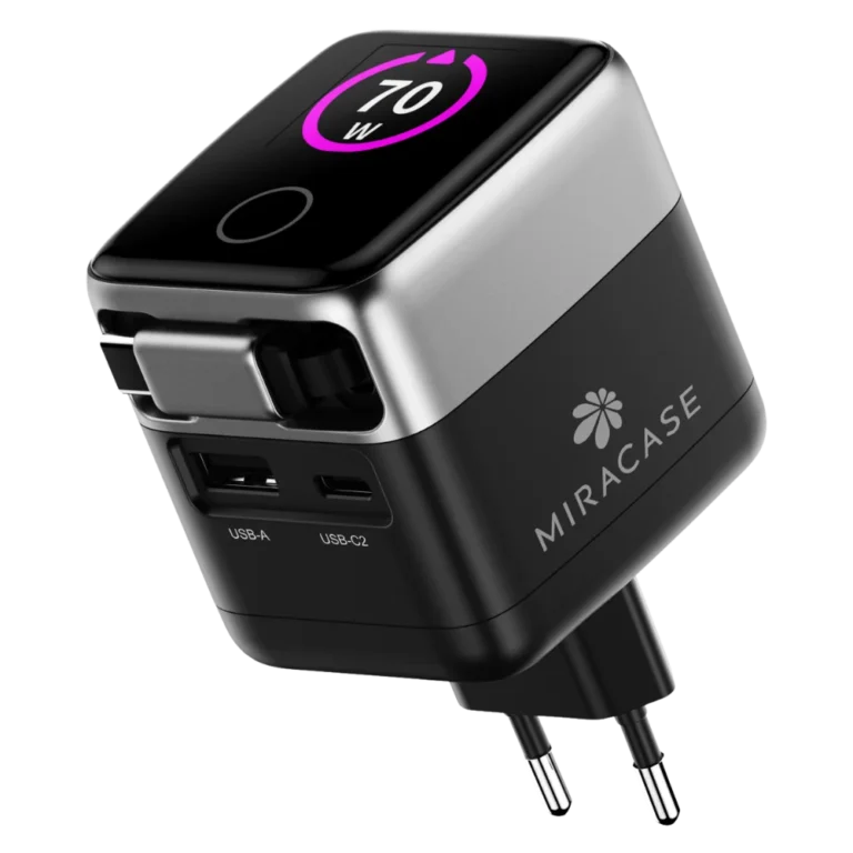 מטען קיר MIRACASE 70W + כבל USB-C נמתח