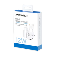 מטען קיר USB-A*2 12W עם כבל Lightning מותג Mower