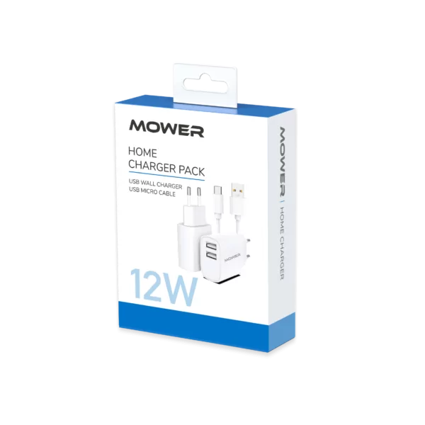 מטען קיר USB-A*2 12W עם כבל Micro מותג Mower