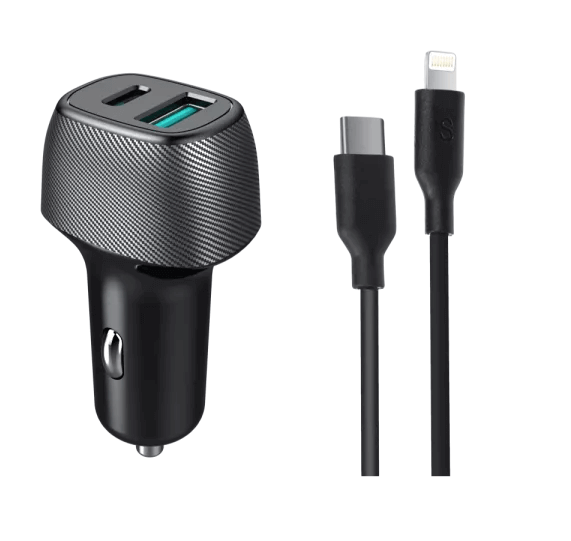 מטען רכב מהיר  QC18W+PD25W+ כבל MIR IPHONE to C