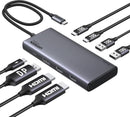 מפצל חיבורים USB-C to 2*HDMI+DP+2*USB-A3.2+2*USB)