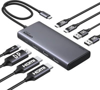 מפצל חיבורים USB-C to 2*HDMI+DP+2*USB-A3.2+2*USB)