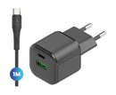 מטען קיר USB-A*2 15W עם כבל Type-Cמותג Essentia